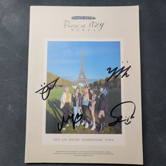 YUNA RYUJIN LIA CHAERYUNG (of Itzy) "KILL MY DOUBT" "PARIS"- Hand Autographed(Signed) Album